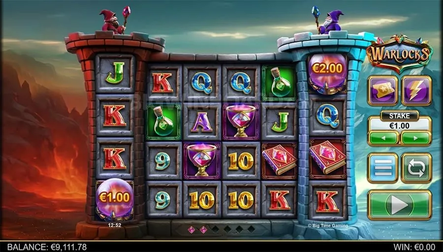 A vibrant slot machine interface with golden coins and 'Luckycola' branding