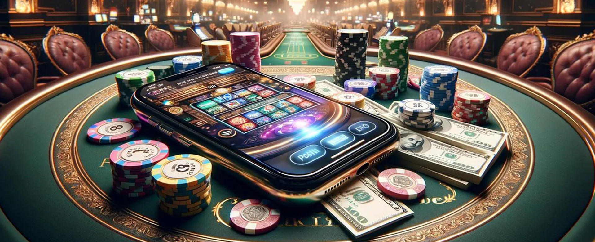 LuckyCola App on a smartphone, showcasing online casino games and sports betting interface