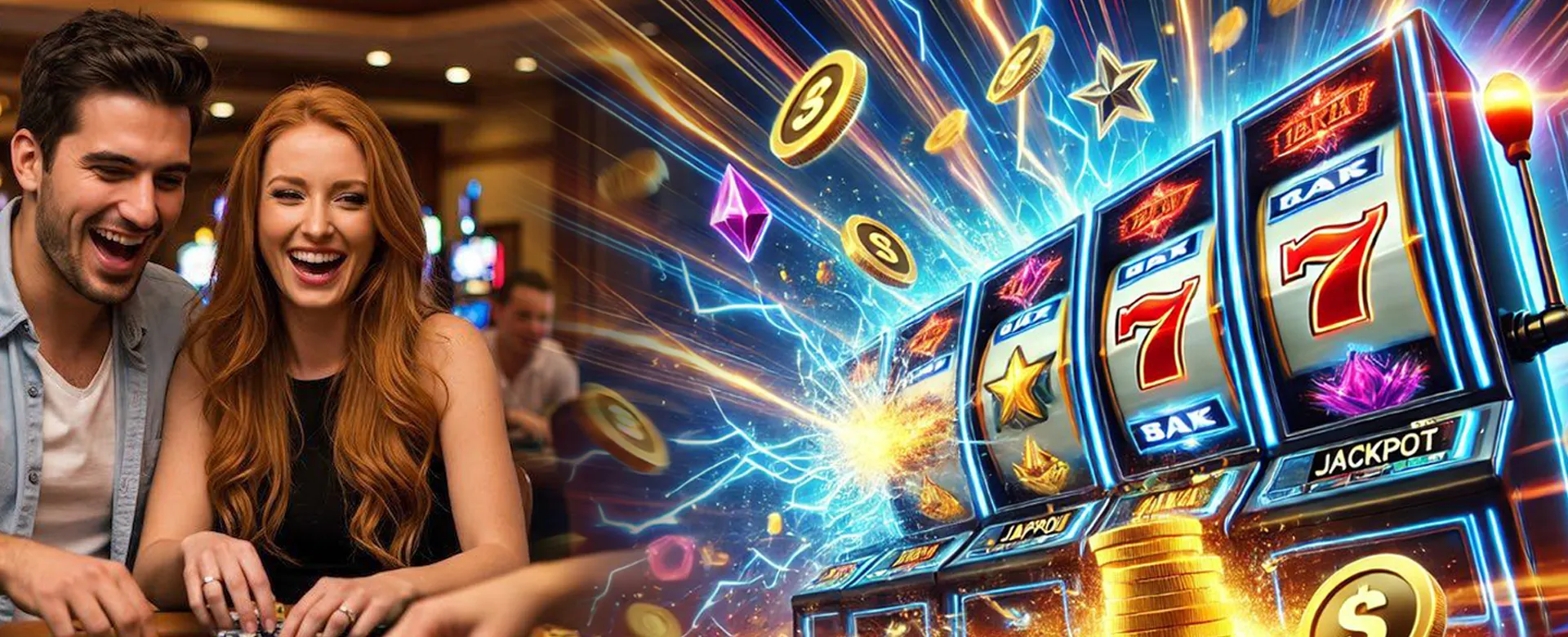 Luckycola Slot Machine with Gold Coins